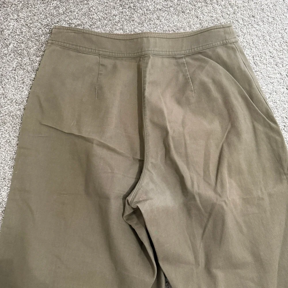 Broome Street Kate Spade Sailor Style‎ Cropped Wide Leg Pants Olive Green Size 0
